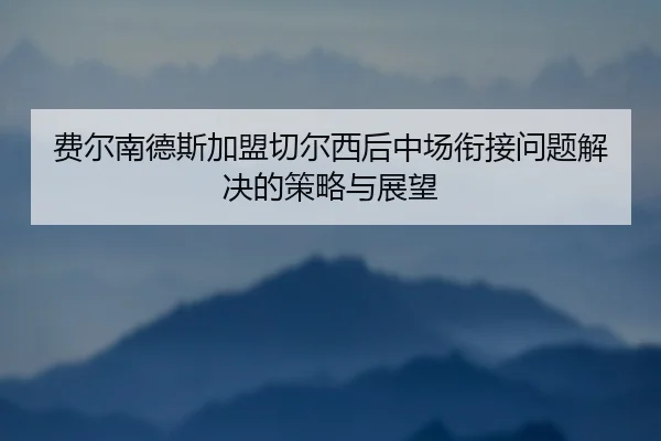 费尔南德斯加盟切尔西后中场衔接问题解决的策略与展望